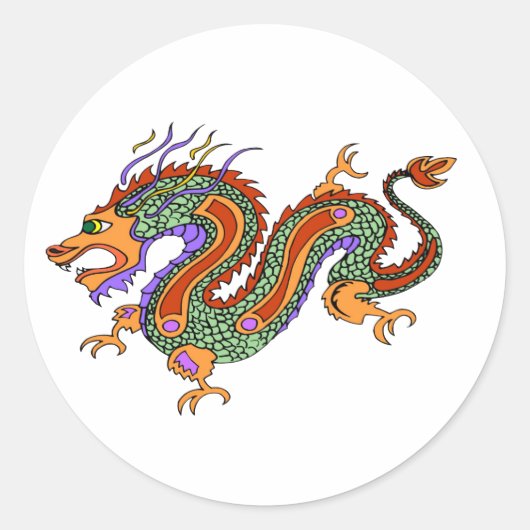 Drache Runder Aufkleber (Vorderseite)