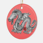 Drache - Ryuu Kanji Keramikornament (Links)