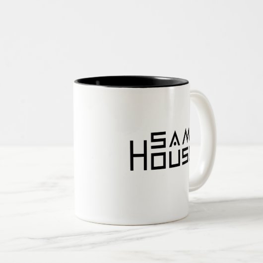 Drache-Sam-Haus Zweifarbige Tasse (VorderseiteRechts)