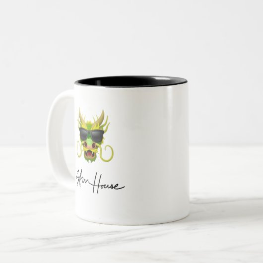 Drache-Sam-Haus Zweifarbige Tasse (Vorderseite Links)
