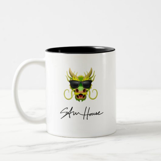 Drache-Sam-Haus Zweifarbige Tasse (Links)