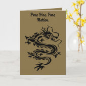 Drache Schablonen Stil ausgeschnittene Illustratio Karte (Gelbe Blume)