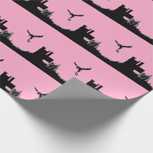 Drache-Schloss Geschenkpapier (Ecke)