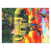 Drache-Schloss Tischdecke (Vorderseite (Horizontal))