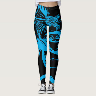 Drache-Schrei Vintage blaue Drache-Leggings RPG Leggings