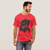 drache schwarz T-Shirt (Vorne ganz)