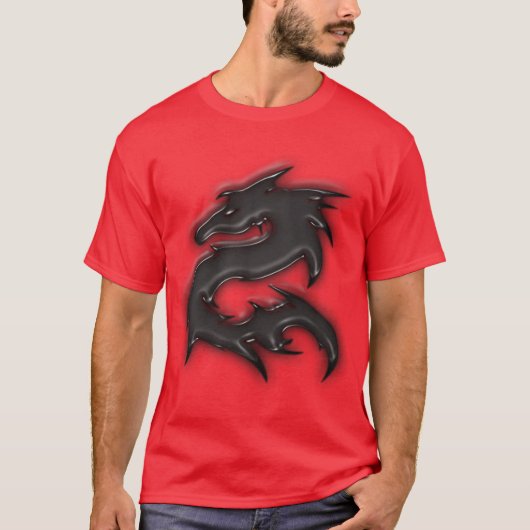 drache schwarz T-Shirt (Vorderseite)