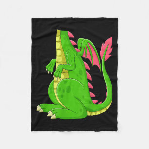 Drache-Shirt Erwachsene Männer Frauen Kinder Grüne Fleecedecke