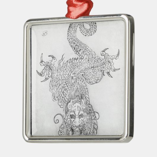Drache Silbernes Ornament (Links)