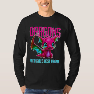 Drache sind das beste Freundinnen eines Mädchens. T-Shirt