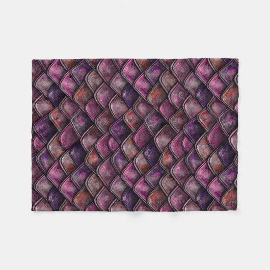 Drache-Skalen - Fushia Fleecedecke (Vorderseite (Horizontal))
