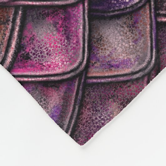 Drache-Skalen - Fushia Fleecedecke (Ecke)