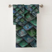 Drache-Skalen - Smaragd Badhandtuch Set (Insitu)