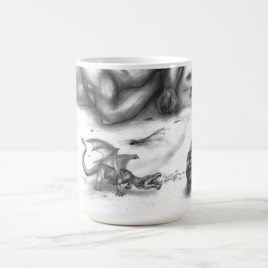 Drache-Skizze-Kaffee-Tasse Kaffeetasse (Mittel)