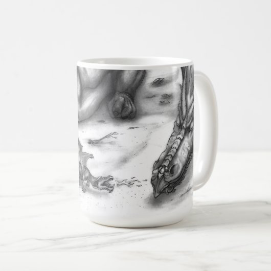 Drache-Skizze-Kaffee-Tasse Kaffeetasse (VorderseiteRechts)