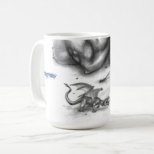 Drache-Skizze-Kaffee-Tasse Kaffeetasse (Vorderseite Links)