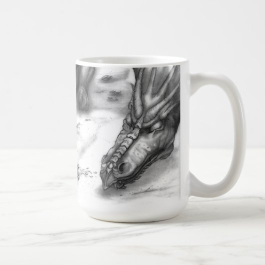 Drache-Skizze-Kaffee-Tasse Kaffeetasse (Rechts)