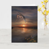 Drache-Sonnenuntergang Karte (Gelbe Blume)