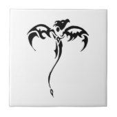 Drache-Stammes- Tätowierung Fliese (Vorderseite)