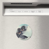 Drache steigt über den Fuji Ukiyoe Magnet (In Situ (Geschirrspüler))