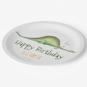 Drache streckte sich auf dem Boden aus Pappteller (Schrägansicht)