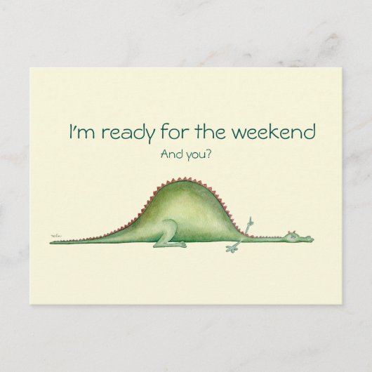 Drache streckte sich auf dem Boden aus Postkarte (Vorderseite)