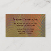 Drache stuft abstraktes Muster ein Visitenkarte (Rückseite)