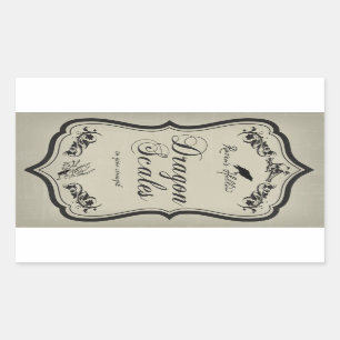 Drache stuft Halloween-Glas-Aufkleber-Aufkleber Rechteckiger Aufkleber