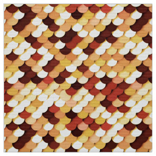 "Drache stuft" - Schokolade, Tan, Rost und Creme Stoff