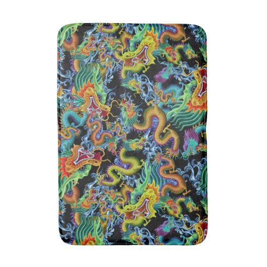 Drache-Sturm - bunte chinesische Drachen Badematte (Vorderseite Vertikal)