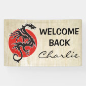 Drache Sun - schwarzes rotes Weiß + Ihre Ideen Banner (Horizontal)