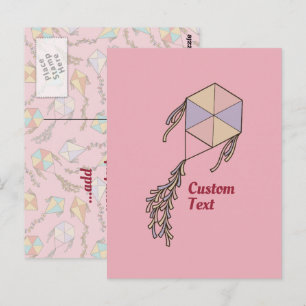 Drache-Symbol Pink Postkarte