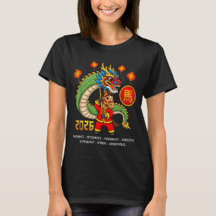 Drache Tanz Jahr des Pferdes Chinesisches Neujahr  T-Shirt