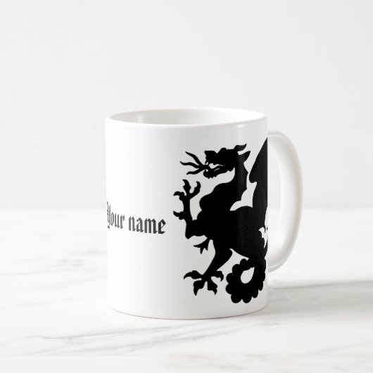 Drache-Tassen-kundenspezifische personalisierte Kaffeetasse (VorderseiteRechts)