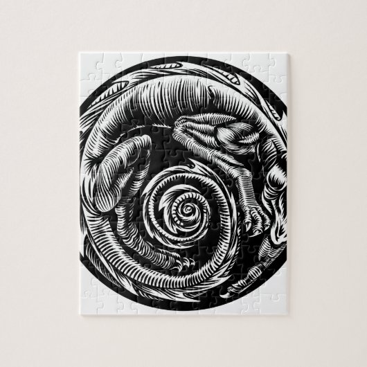 Drache-Tätowierungs-Entwurf Puzzle (Vertikal)