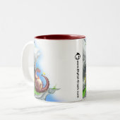 Drache-Tee-Party Zweifarbige Tasse (Vorderseite Links)