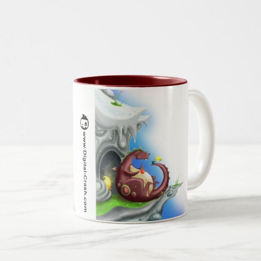 Drache-Tee-Party Zweifarbige Tasse (VorderseiteRechts)