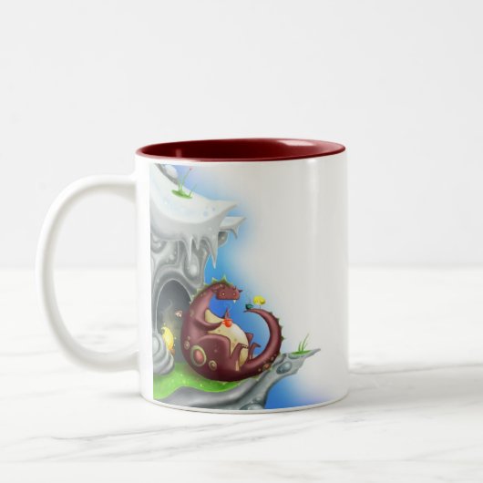 Drache-Tee-Party Zweifarbige Tasse (Links)