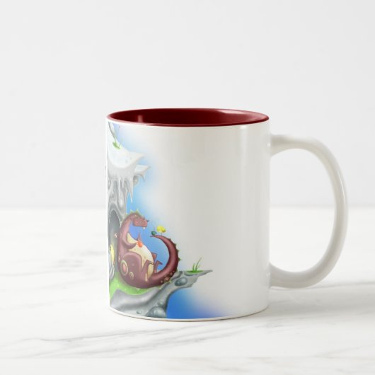 Drache-Tee-Party Zweifarbige Tasse (Rechts)