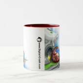 Drache-Tee-Party Zweifarbige Tasse (Mittel)
