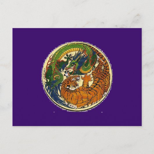 DRACHE-TIGER POSTKARTE (Vorderseite)