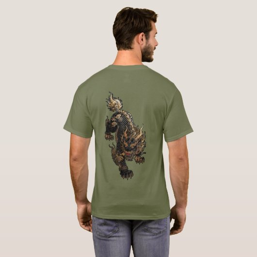 Drache Tiger T-Shirt (Schwarz voll)