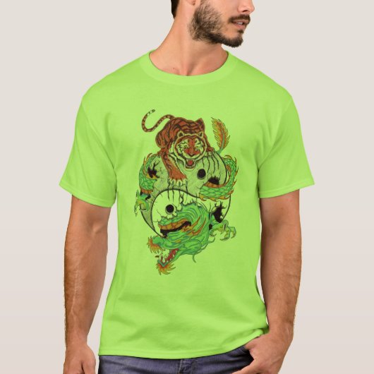 Drache-Tigerkampf T-Shirt (Vorderseite)