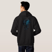 Drache tropft blaues Feuer Hoodie (Schwarz voll)