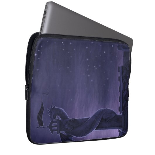 Drache-Turm-Laptop-Hülse Laptopschutzhülle (Vorne Rechts)