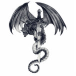 Drache-u. Klinge-Foto-Skulptur Freistehende Fotoskulptur<br><div class="desc">Zeichnen Sie das Zeichnen eines Drachen um eine Klinge an</div>