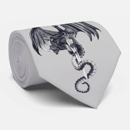 Drache-u. Klinge-Krawatte Krawatte (Gerollt)