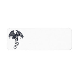 Drache-u. Klinge-Rücksendeadressen-Aufkleber