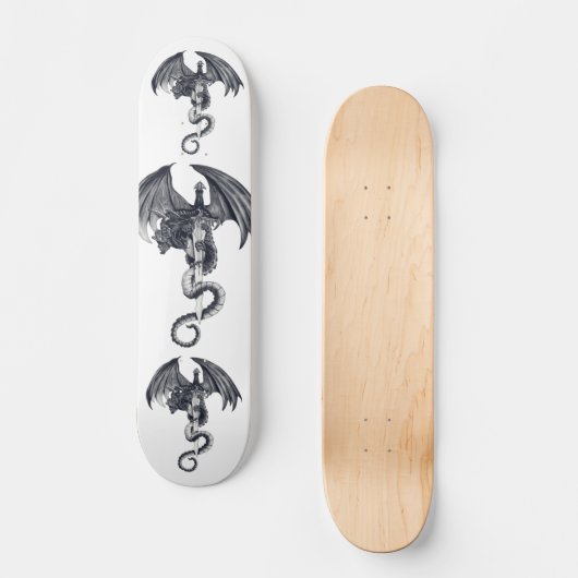 Drache-u. Klinge-Skateboard Skateboard (Vorderseite)