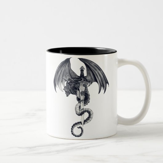 Drache-u. Klinge-Tasse Zweifarbige Tasse (Rechts)